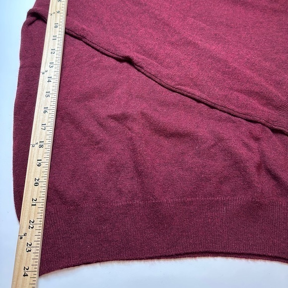 Pendleton Sweater Mens Small Maroon 100% Lambs Wool Long Sleeve Pullover V-Neck - Picture 5 of 8